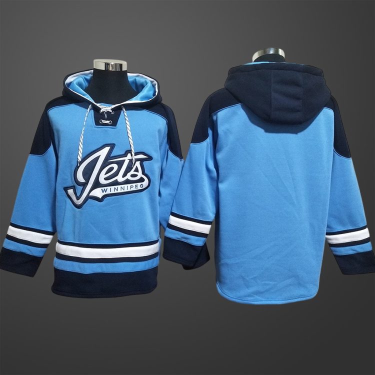 Men's Winnipeg Jets Team Blank All Stitched Hoodie