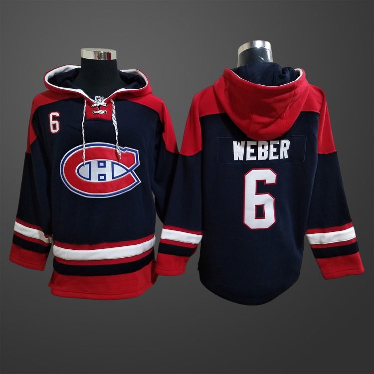Men's Montreal Canadiens #6 WEBER  All Stitched Hoodie