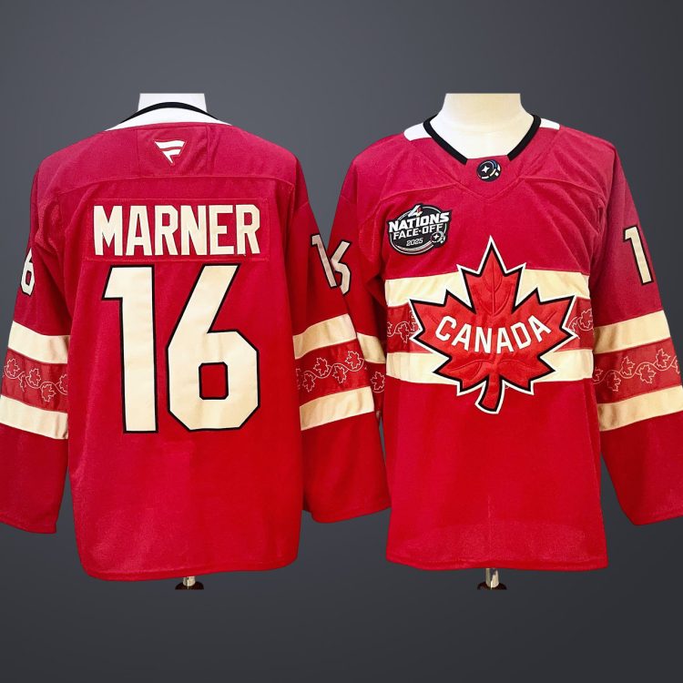 Men’s 4 Nations NHL Hockey #16 Marner Jersey Red