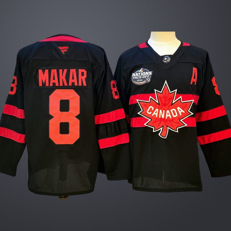 Men’s 4 Nations NHL Hockey #8 Makar Jersey Black