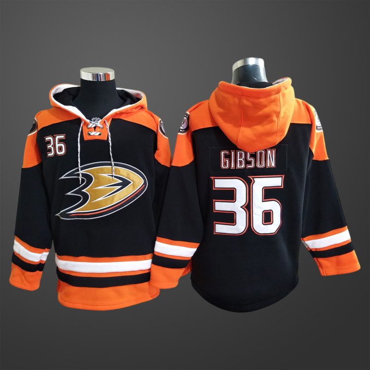Men’s Anaheim Ducks John Gibson #36 Stitched Hoodie