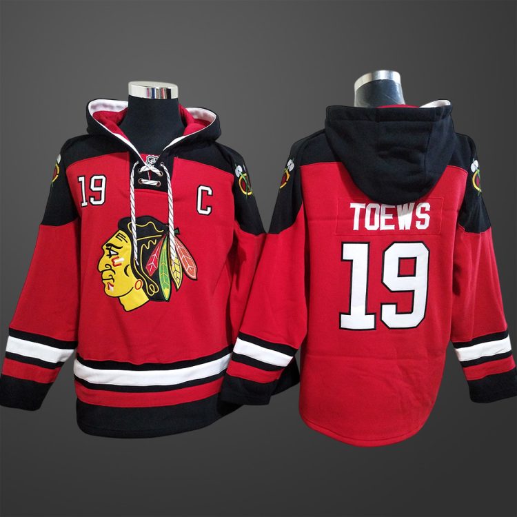 Men’s Chicago Blackhawks Jonathan Toews #19 Stitched Hoodie