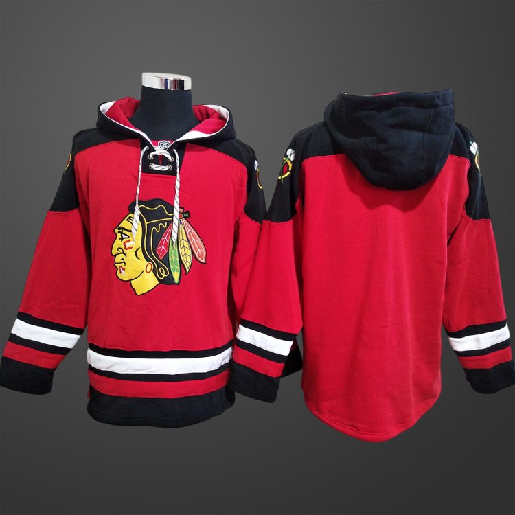 Men’s Chicago Blackhawks Team Blank Stitched Hoodie