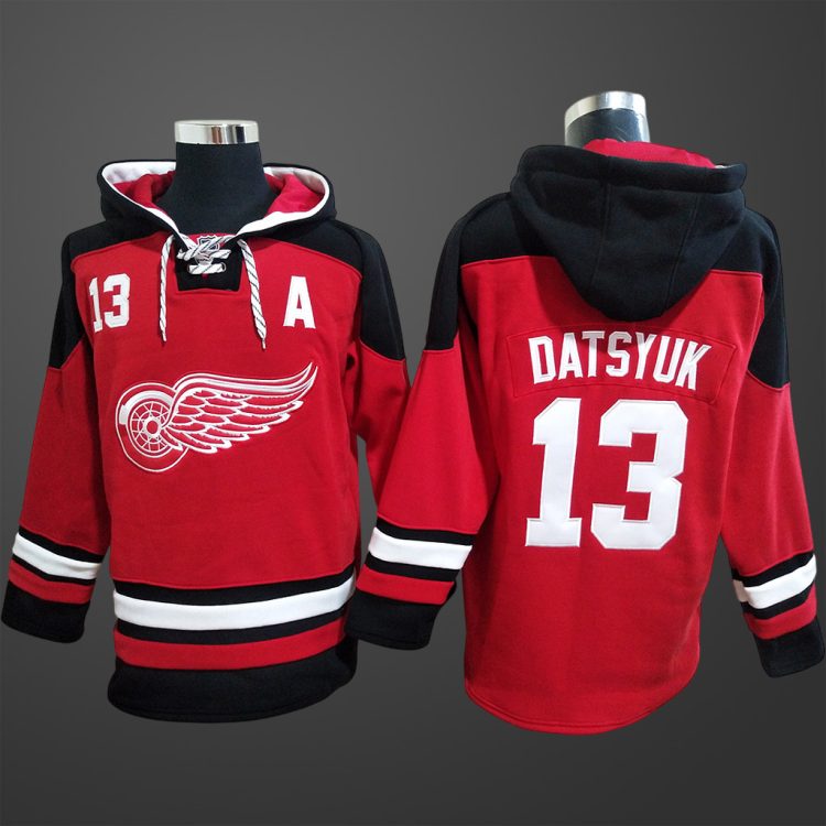 Men’s Detroit Red Wings #13 Pavel Datsyuk Stitched Hoodie