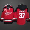 Men’s Detroit Red Wings #37 COMPHER Stitched Hoodie