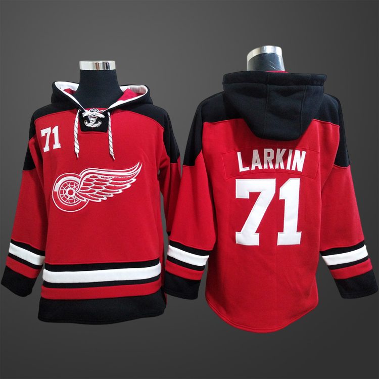 Men’s Detroit Red Wings #71 Dylan Larkin Stitched Hoodie