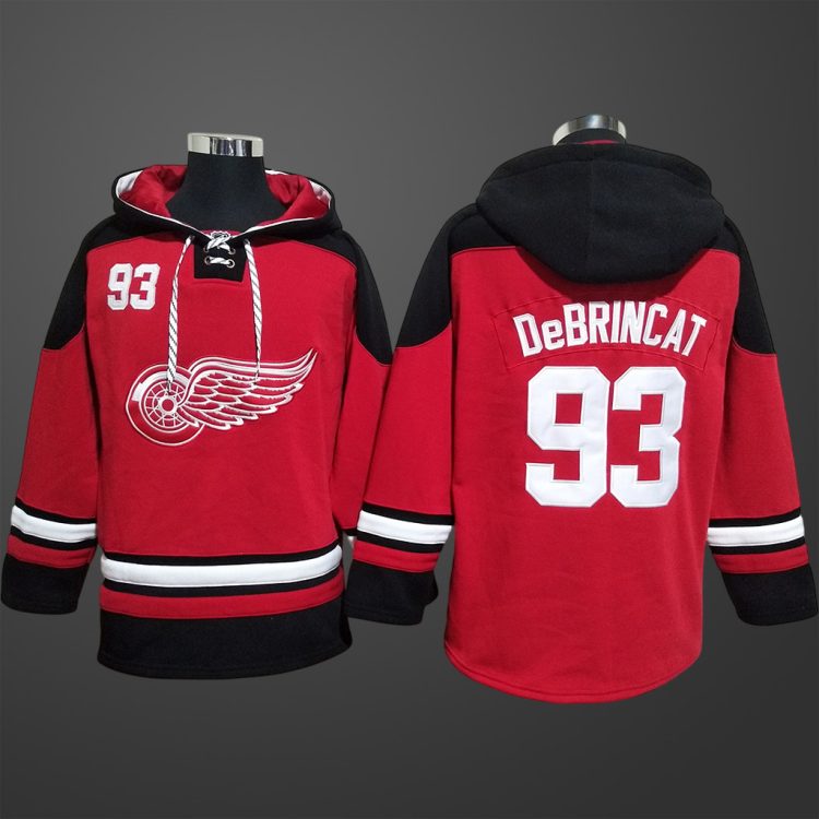 Men’s Detroit Red Wings #93 Alex DeBrincat Stitched Hoodie