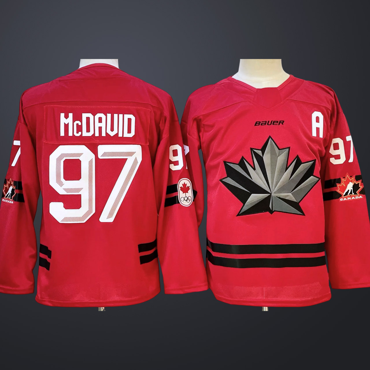 Men’s Hockey Canada Connor McDavid #97 Red 2026 Olympic Stitched Jersey “A” Patches
