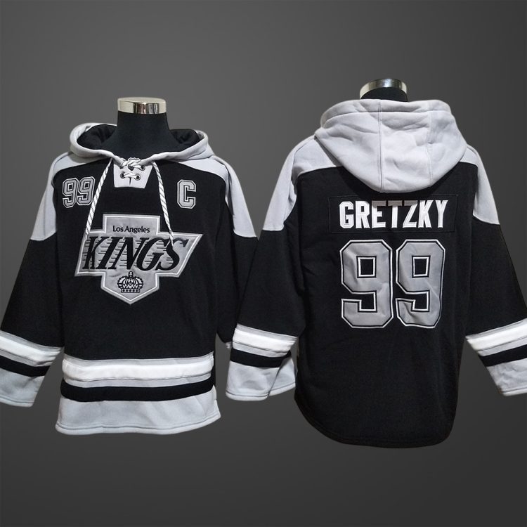 Men’s Los Angeles Kings #99 Wayne Gretzky Black Stitched Hoodie