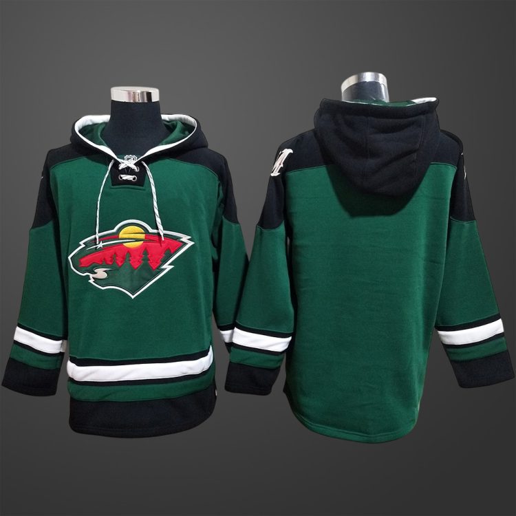 Men’s Minnesota Wild Team Blank Stitched Hoodie