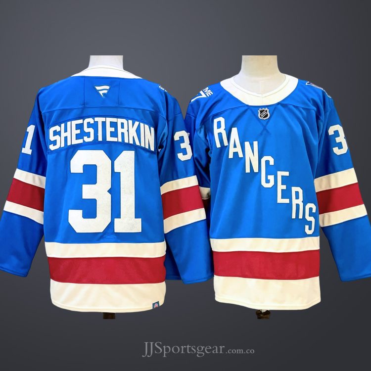 Men's New York Rangers #31 Igor Shesterkin Blue 2025 Stitched Hockey Jersey