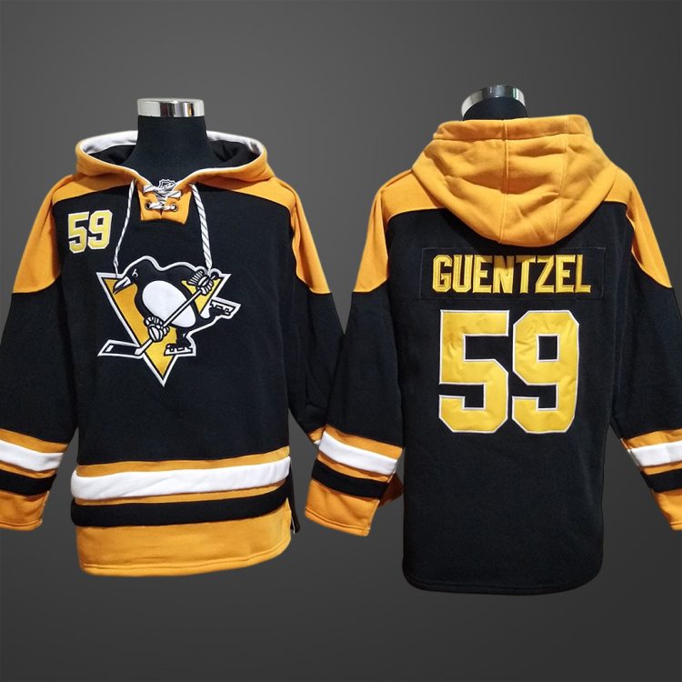 Men’s Pittsburgh Penguins Jake Guentzel #59 Black Stitched Hoodie