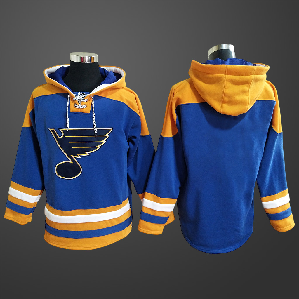 Men’s St. Louis Blues Team Blank Stitched Hoodie