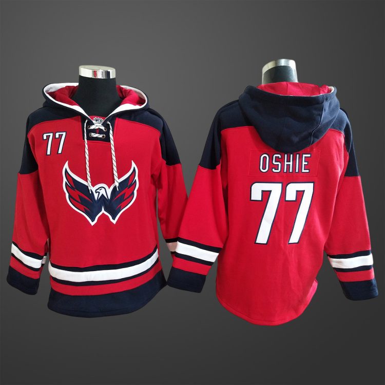 Men’s Washington Capitals #77 OSHIE Stitched Hoodie Red