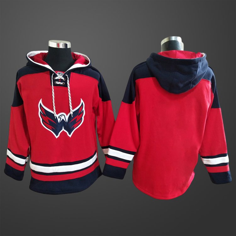 Men’s Washington Capitals Team Blank Stitched Hoodie Red