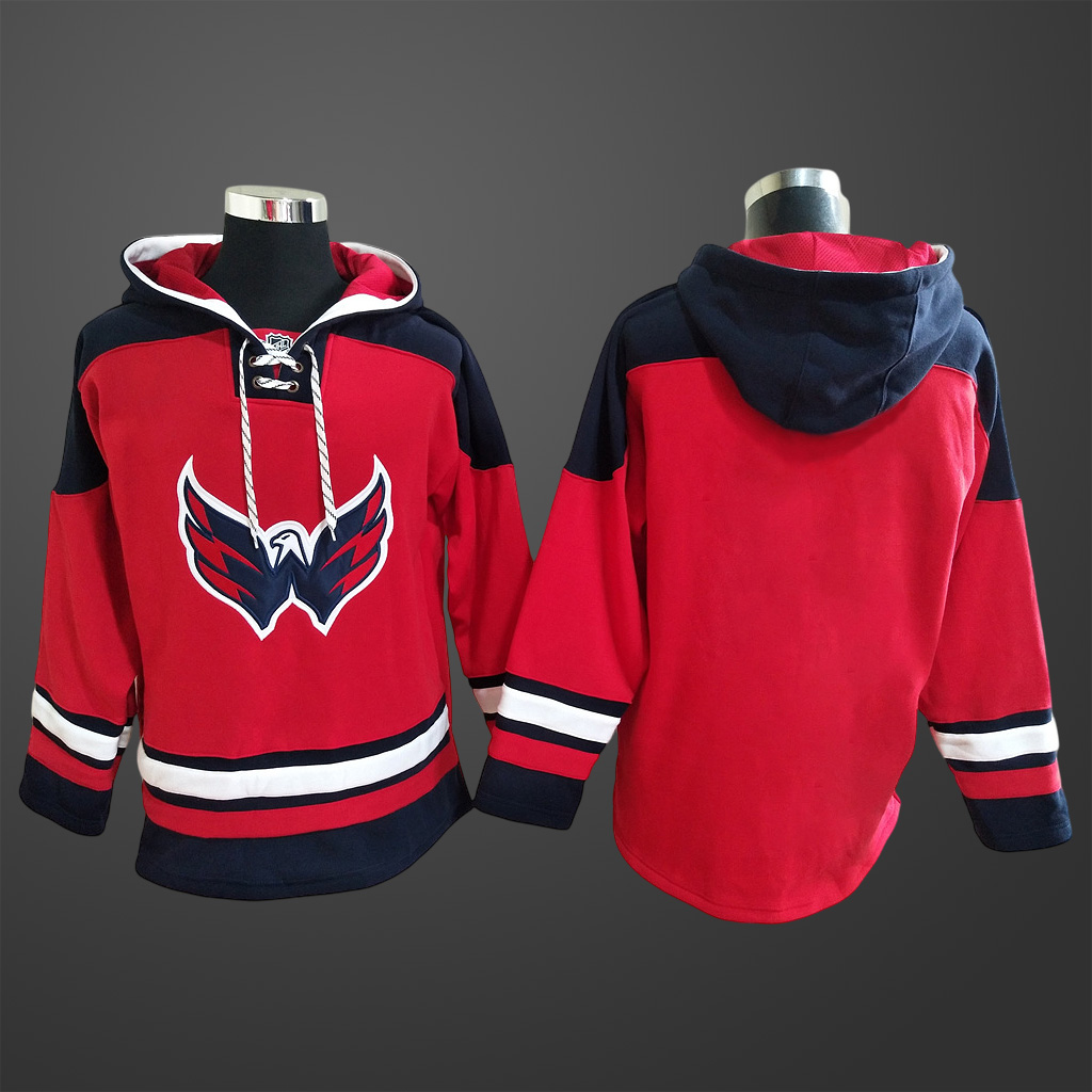 Men’s Washington Capitals Team Blank Stitched Hoodie Red