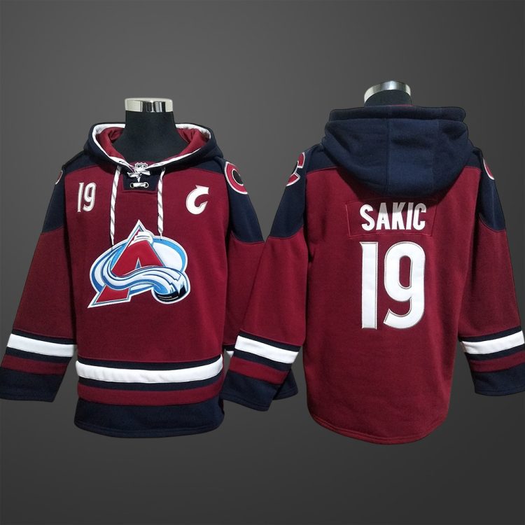 Men's Colorado Avalanche #19 SAKIC All Stitched Hoodie