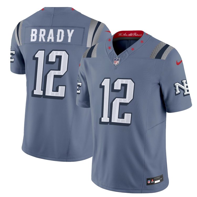 Men's New England Patriots #12 Tom Brady 2025 Rivalries Stitched Jersey