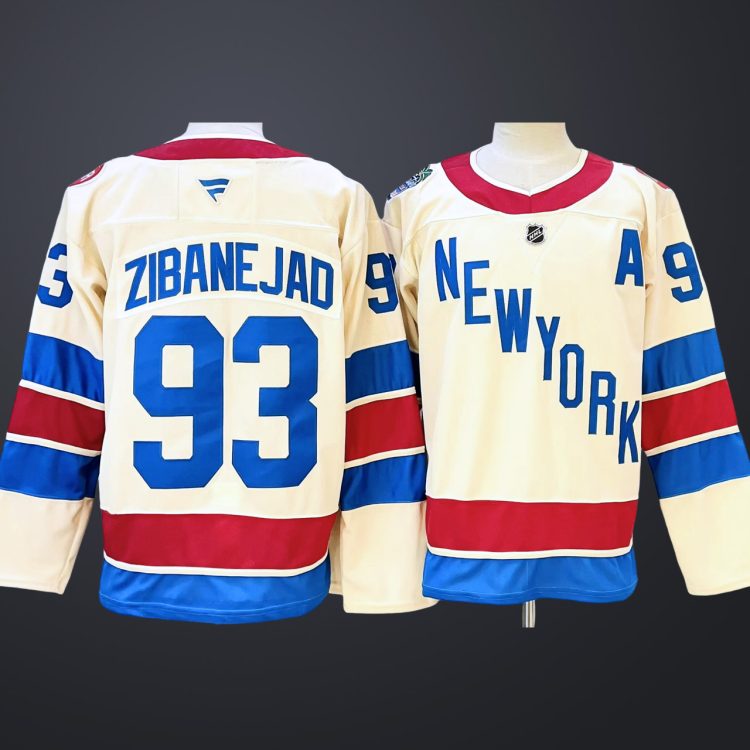 Men's New York Rangers #93 Mika Zibanejad Fanatics Beige 2026 NHL Winter Classic Premium Jersey