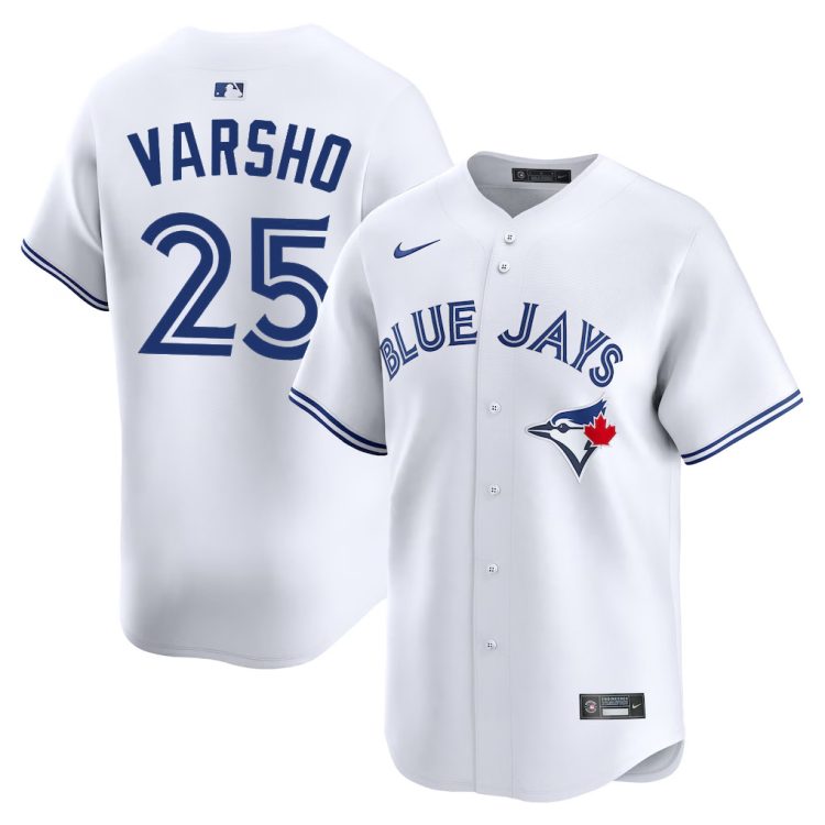 Men's Toronto Blue Jays Daulton Varsho #25 White Stitched Jersey