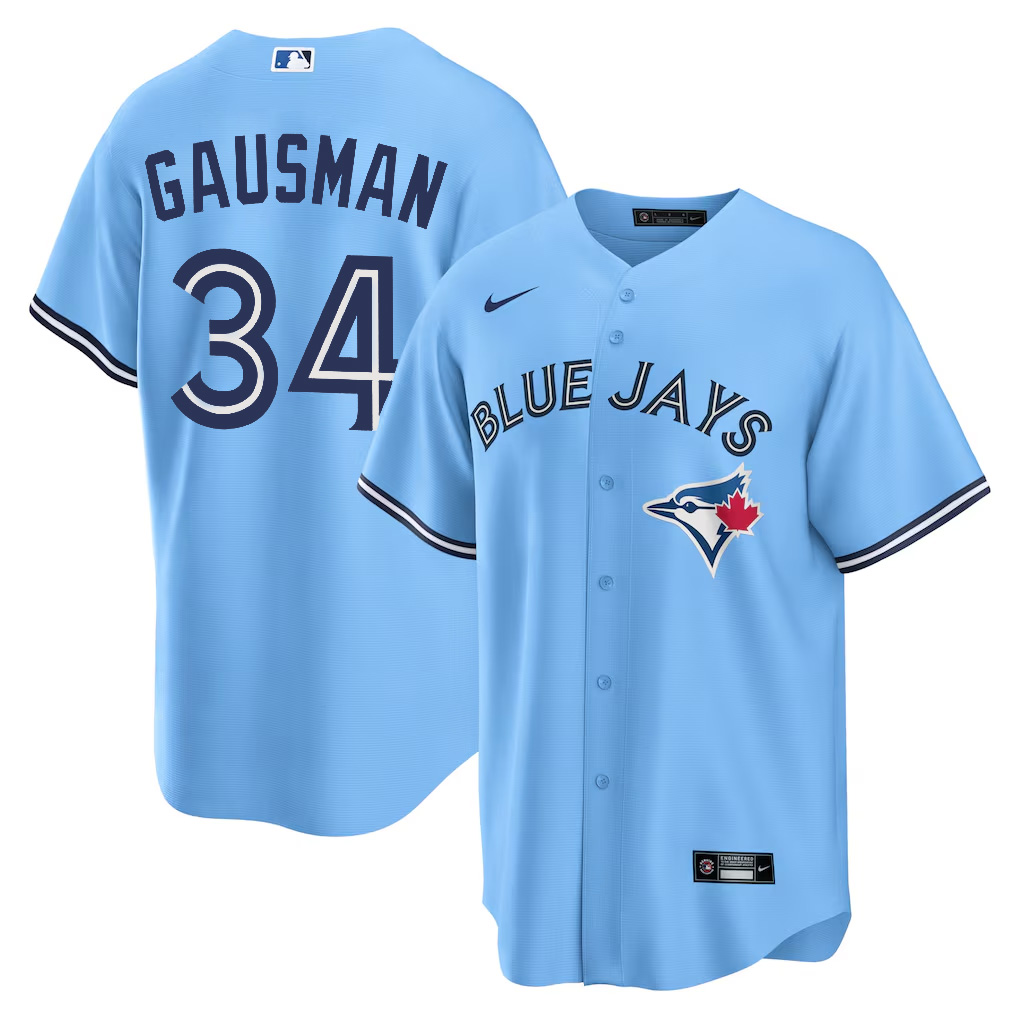 Men's Toronto Blue Jays Kevin Gausman #34 Powder Blue Jersey