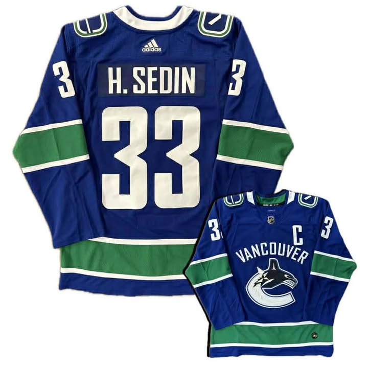 henrik sedin vancouver canucks adidas custom stitched blue jersey