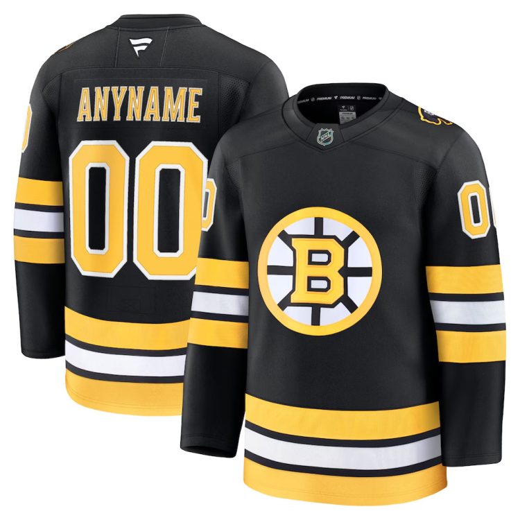 Custom Mens Boston Bruins Jersey Stitched Black