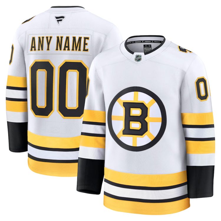Custom Mens Boston Bruins Jersey Stitched White