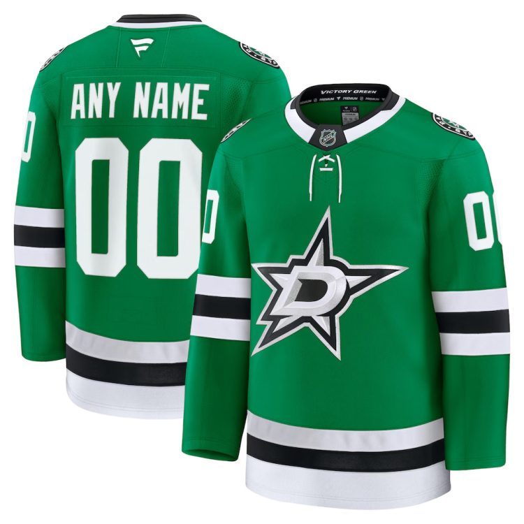 Custom Mens Dallas Stars Stitched Jersey Kelly Green