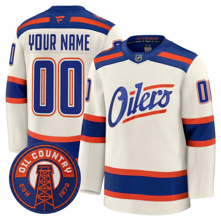 Custom Mens Edmonton Oilers 2025-26 Premium Stitched Jersey