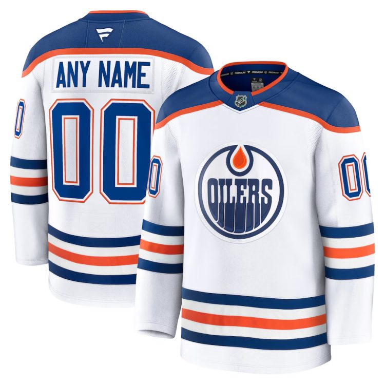 Custom Men's Edmonton Oilers White Stitched Jersey