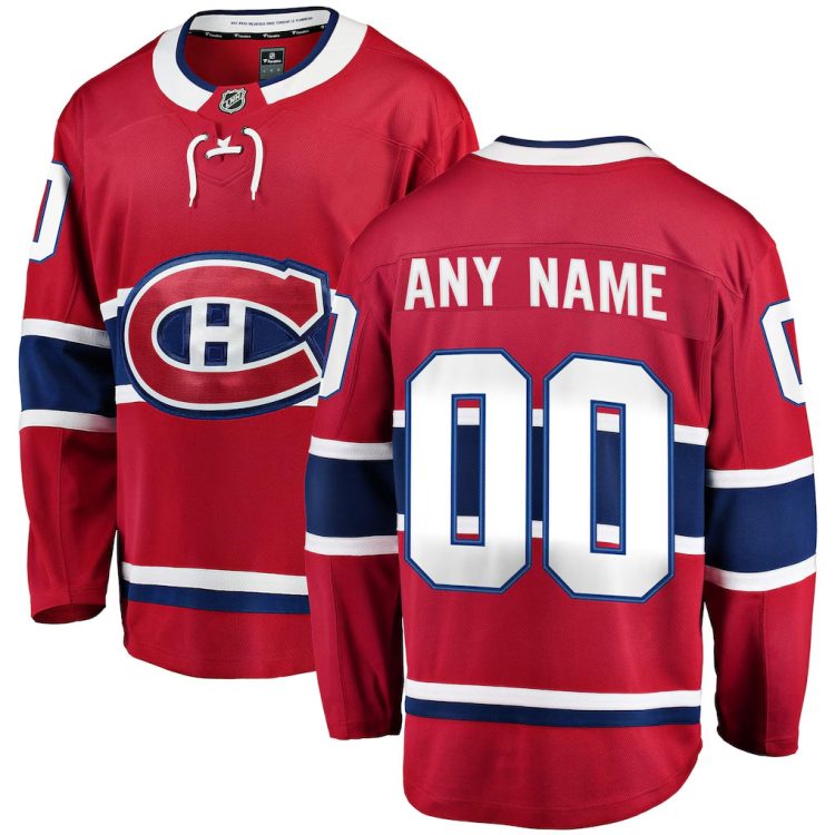 Custom Men's Montreal Canadiens Red Stitched Jersey