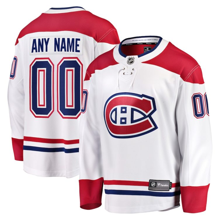 Custom Men's Montreal Canadiens White Stitched Jersey