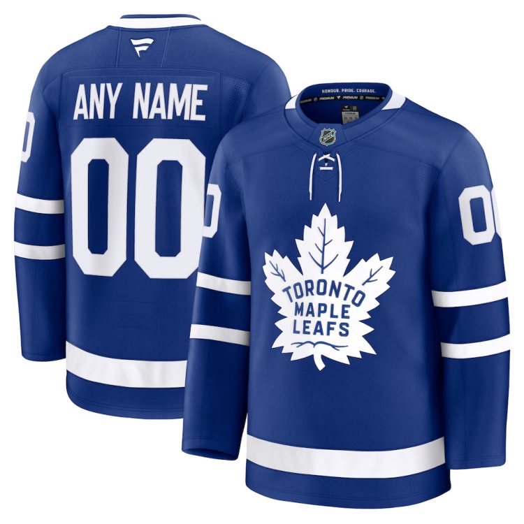 Custom Men's Toronto Maple Leafs Blue Stitched Jersey