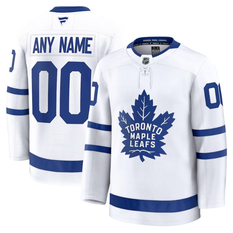 Custom Men's Toronto Maple Leafs White Stitched Jersey