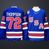 Men's #72 THOMPSON Team USA 2026 Olympic Navy Stitched Jersey