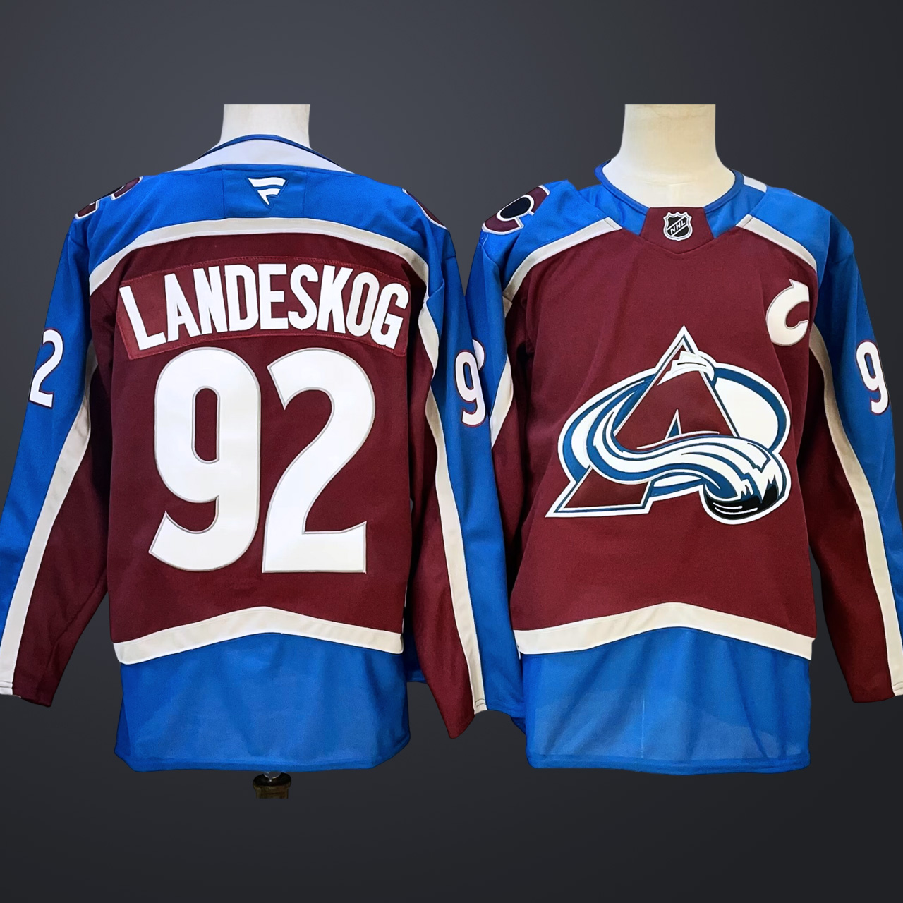 Men’s Colorado Avalanche #92 LANDESKOG Burgundy Stitched Jersey