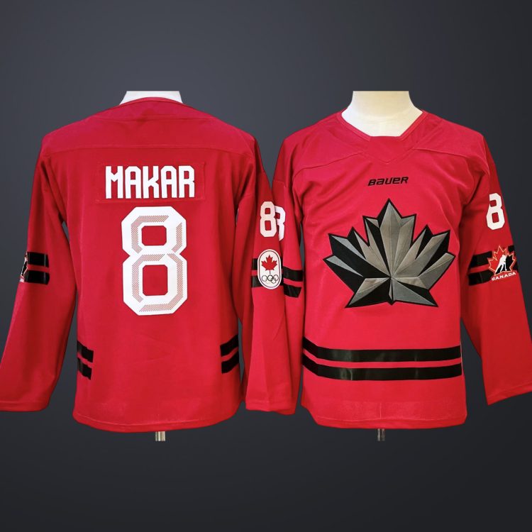 Youth Hockey Canada #8 Makar Red 2026 Olympic Stitched Jersey