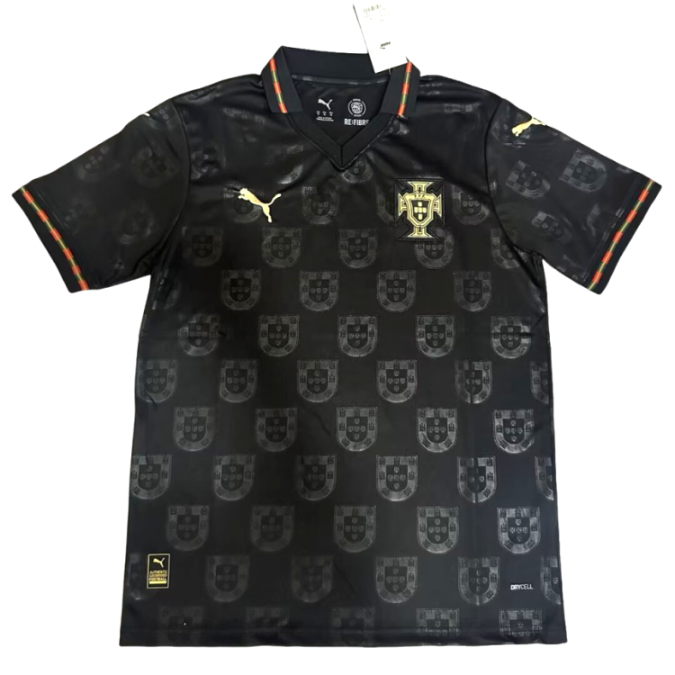 Men's Portugal Fan Edition Soccer Jersey Black