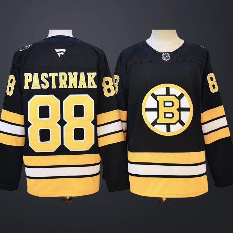 Men's Boston Bruins #88 David Pastrnak Black 2025 Home Stitched Hockey Jersey