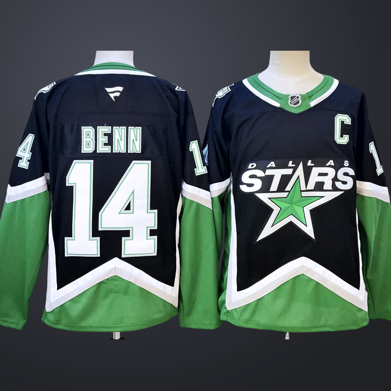 Men's Dallas Stars #14 Jamie Benn Black 202526 With C Patch Alternate Stitched Hockey