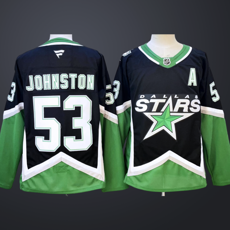 Men's Dallas Stars #53 Wyatt Johnston Black 2025-26 With A Patch Alternate Stitched Jersey