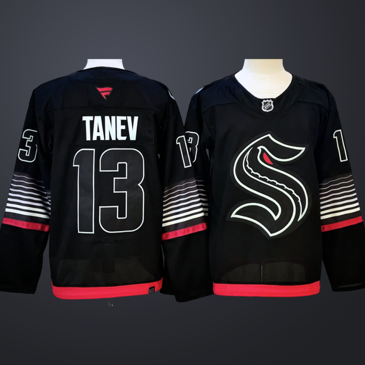 Men's Seattle Kraken #13 Brandon Tanev Black 2026 Alternate Stitched Hockey Jersey
