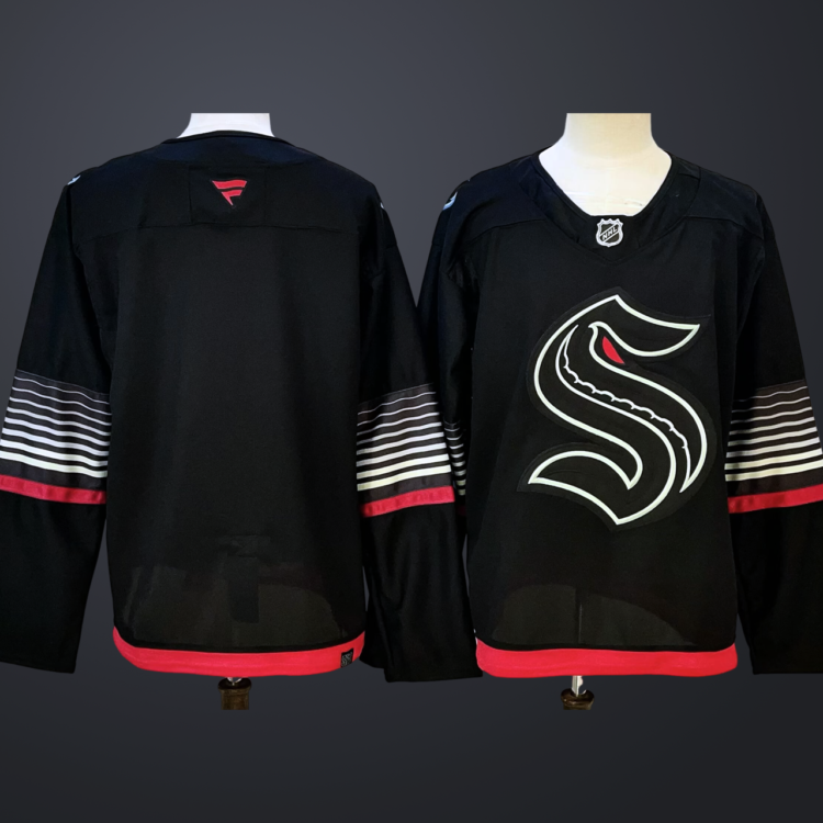 Men's Seattle Kraken Blank Black Alternate Stitched Hockey Jersey