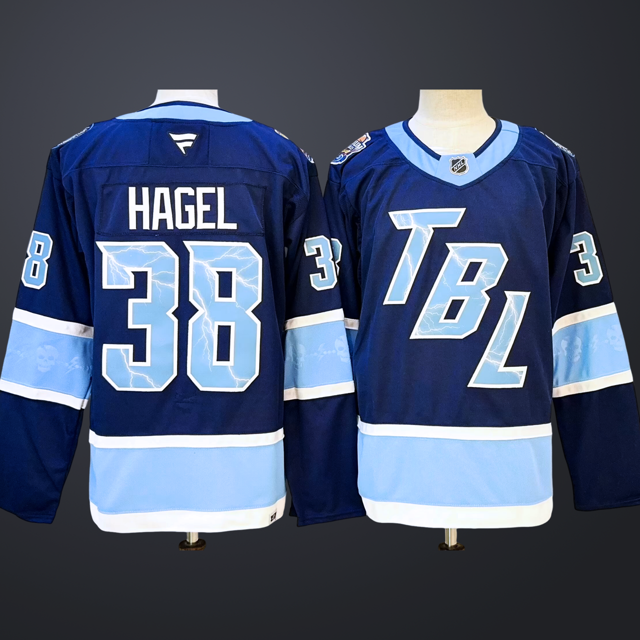 Men's Tampa Bay Lightning #38 Brandon Hagel Blue 2026 Stadium Series Stitched Jersey