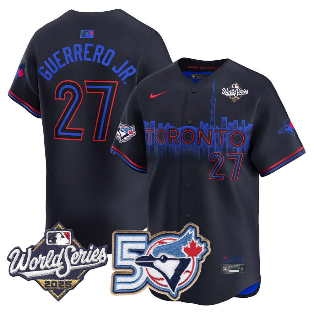 Blue Jays 50th Patch 2025 World Series City Connect #27 Guerrero JR. Stitched Jersey