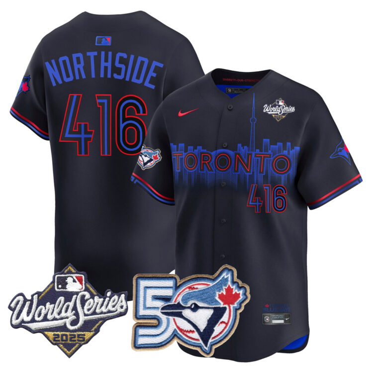 Men/Women/Youth Blue Jays 50th Patch 2025 World Series City Connect #416 Northside Stitched Jersey