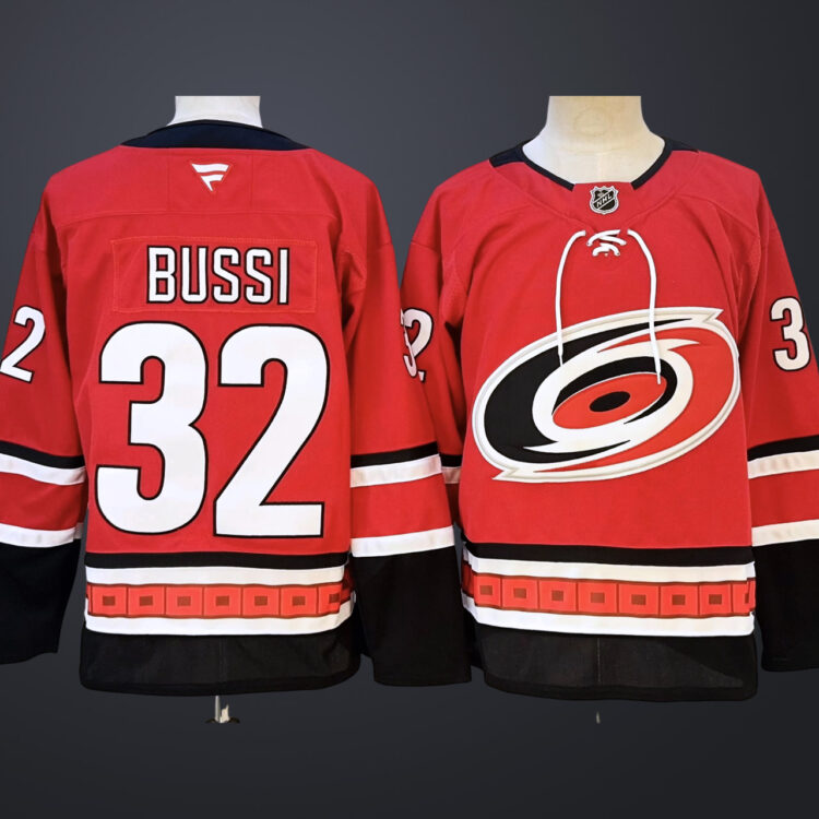 Men’s Carolina Hurricanes #32 BUSSI Stitched Jersey