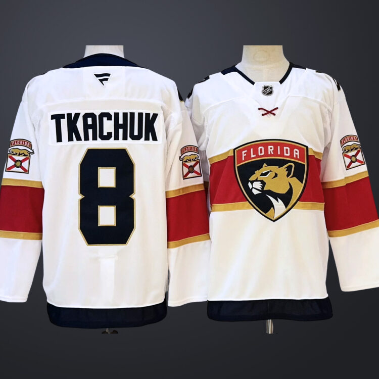 Men’s Florida Panthers #8 TKACHUK White Stitched Jersey