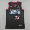 Mens 76ers #23 LeBron James Stitched Jersey Black